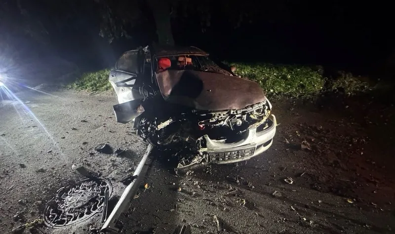 В Броварах пьяный водитель врезался в дерево: пассажир в больнице